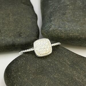 Sterling Silver CZ pave ring size 8